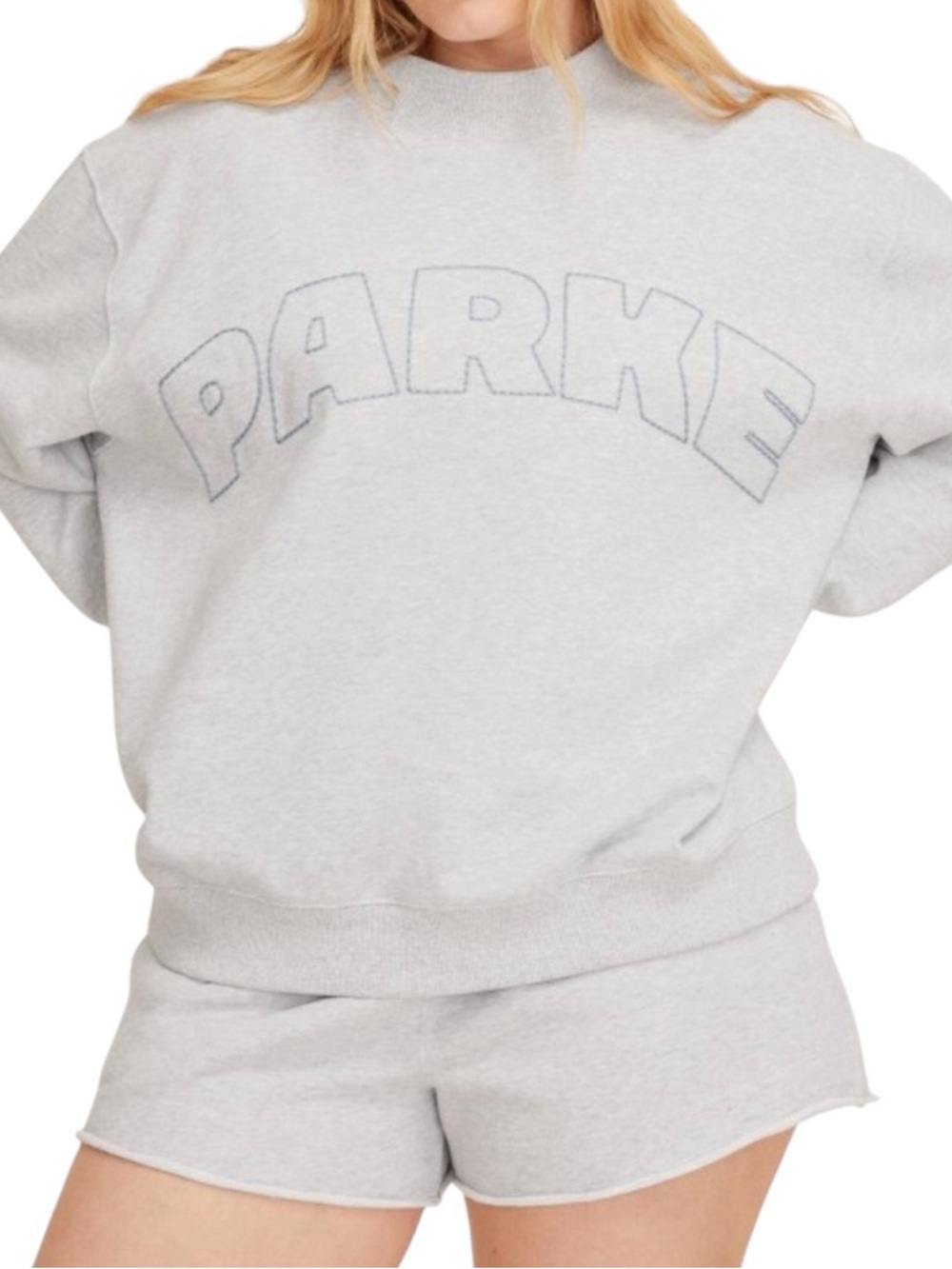 PARKE Mockneck Pullover Heather Gray Sweatshirt L/XL